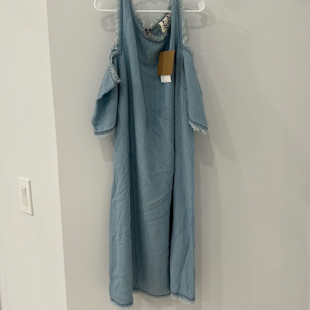 PPLA Denim Chambray Dress Size L NWT